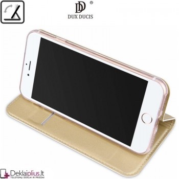 Dux Ducis dirbtinės odos atverčiamas dėklas - auksinės spalvos (Apple Iphone 7 Plus/8 Plus)